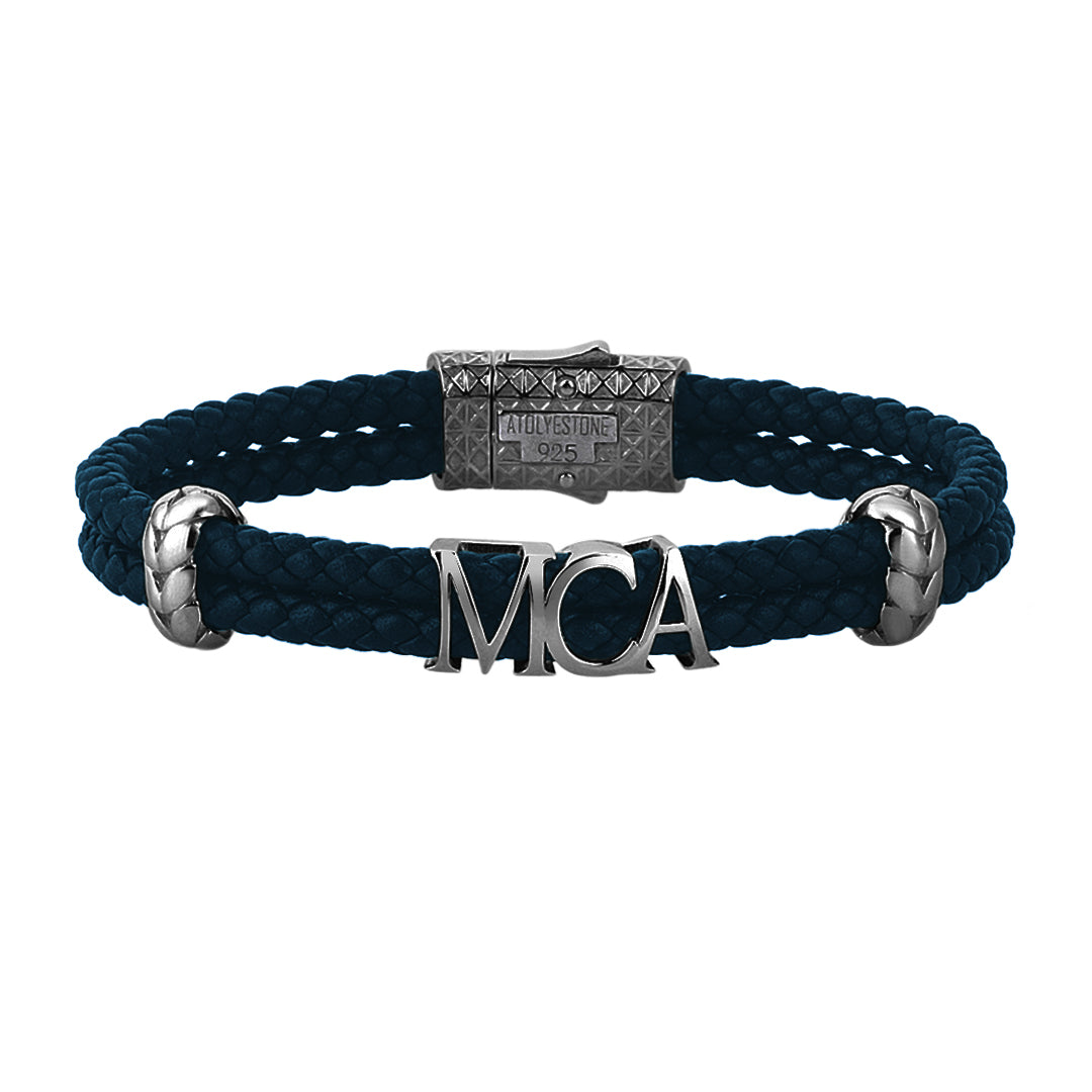 Atolyestone Statements - Gunmetal - Navy Leather