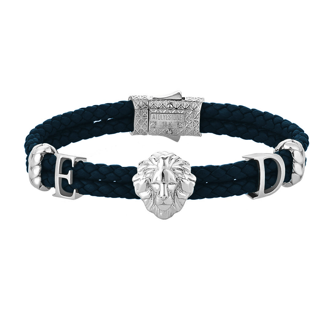 Statement Leo Leather Bracelet - Solid Gold