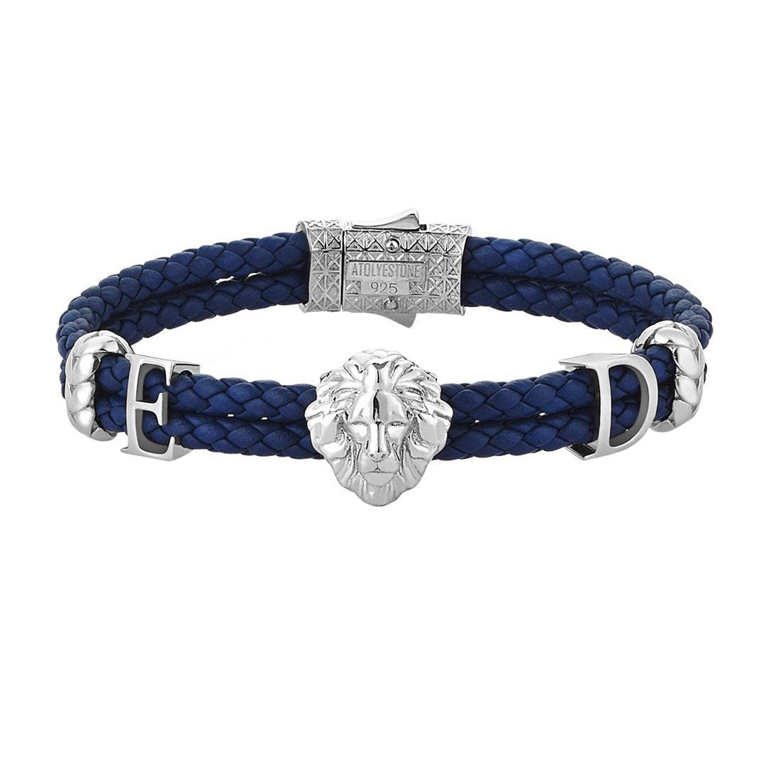 Statements Leo Leather Bracelet - Blue Leather