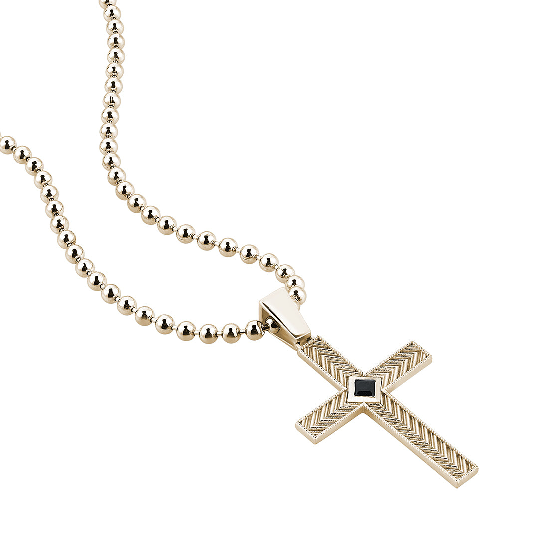 Real Yellow Gold Designer Cross Pendant for Men