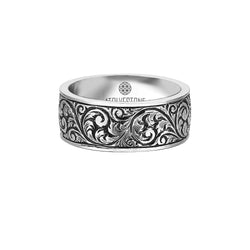 Men's 925 Sterling Silver Classic Band Ring - Atolyestone