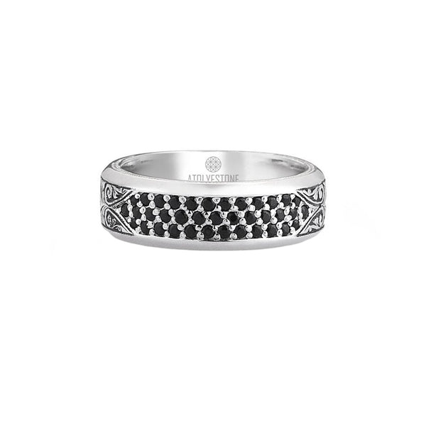 Classic Pave Band Ring - Solid Silver - Pave Cubic Zirconia