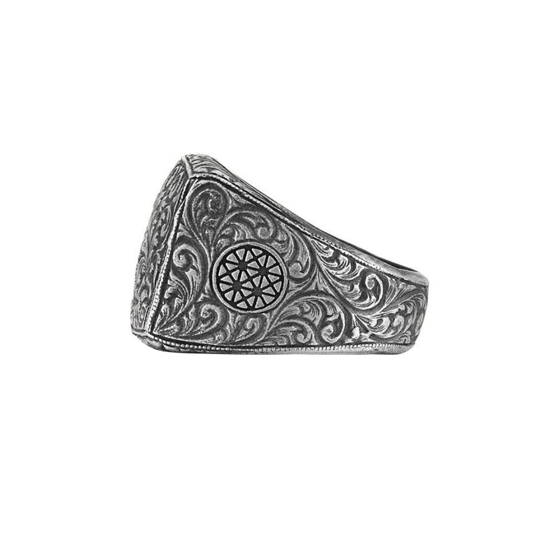 Mens Classic Ring - Aged Silver