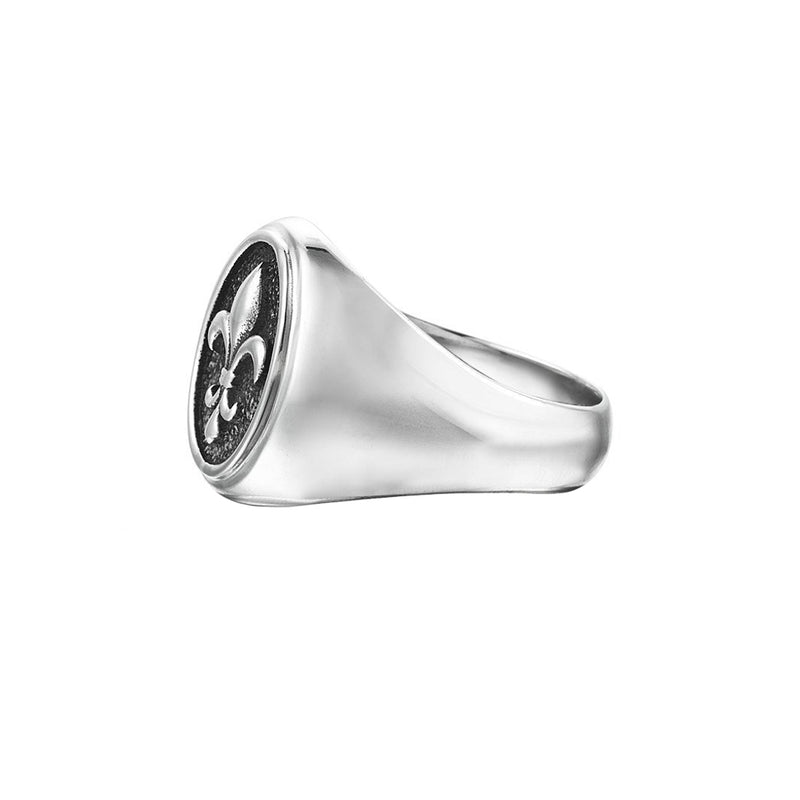 Men's Fleur De Lis Ring in 925 Sterling Silver Atolyestone