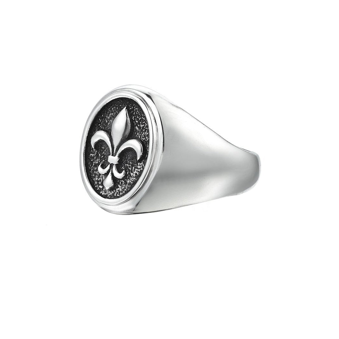 Men's Fleur De Lis Ring in 925 Sterling Silver - Atolyestone
