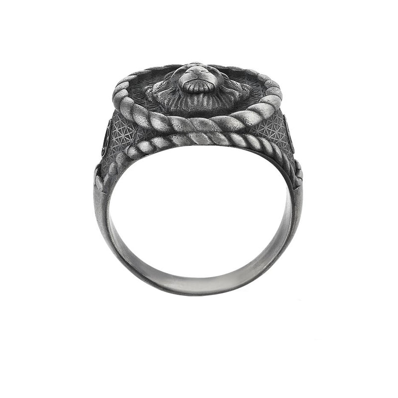 Imperial Leo Ring - Aged Silver by Atolyestone