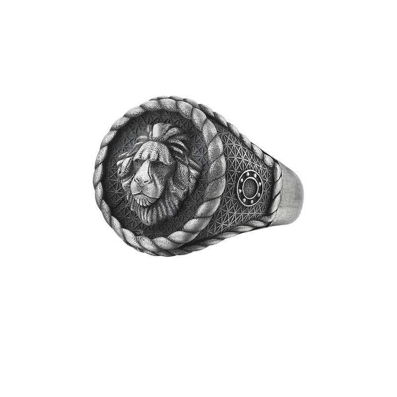 Imperial Leo Ring - Aged Silver