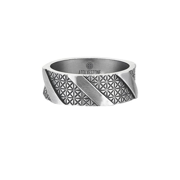 Striped Ring - Solid Silver