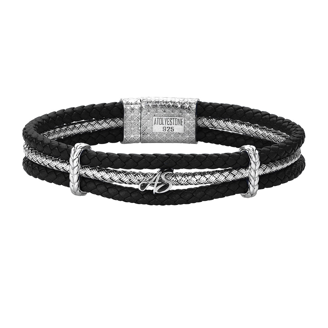 Statement Triple Row Leather Bracelet