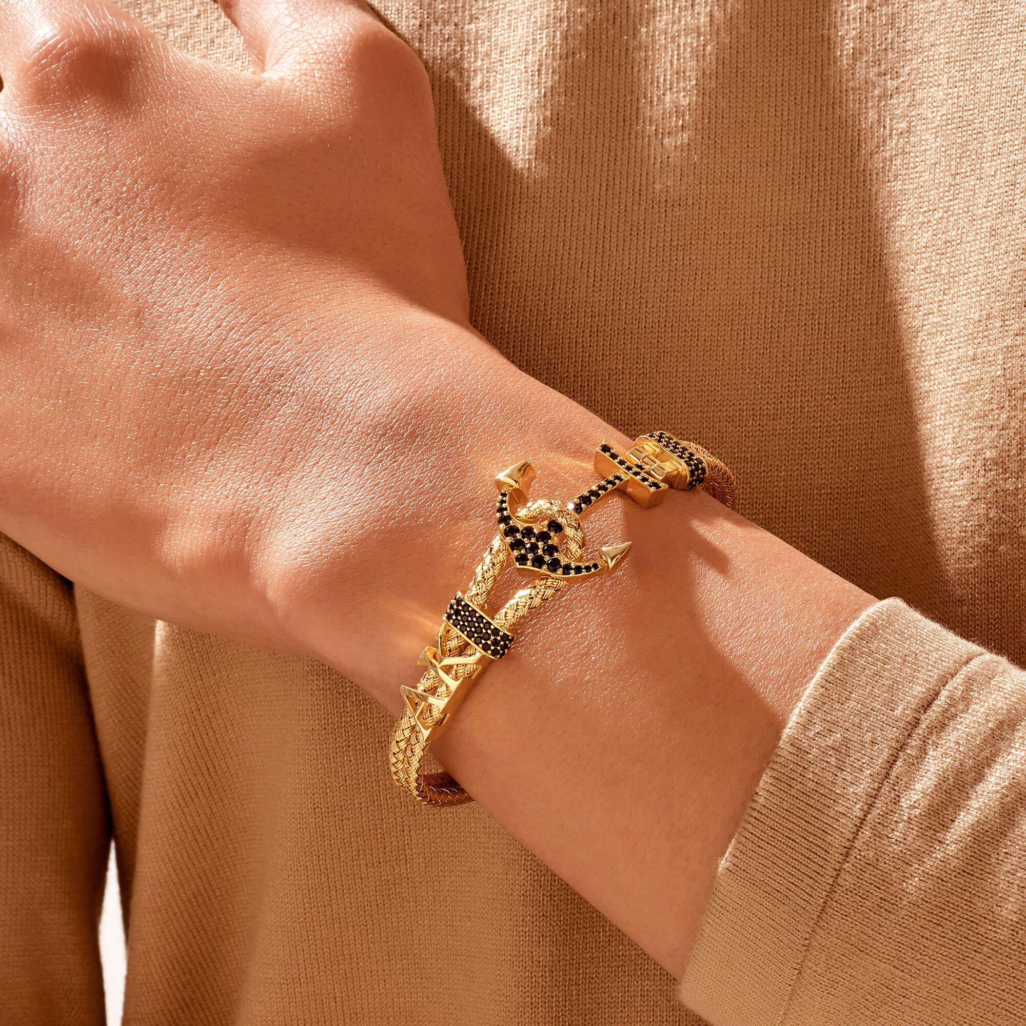 Statement Anchor Bangle - Silver