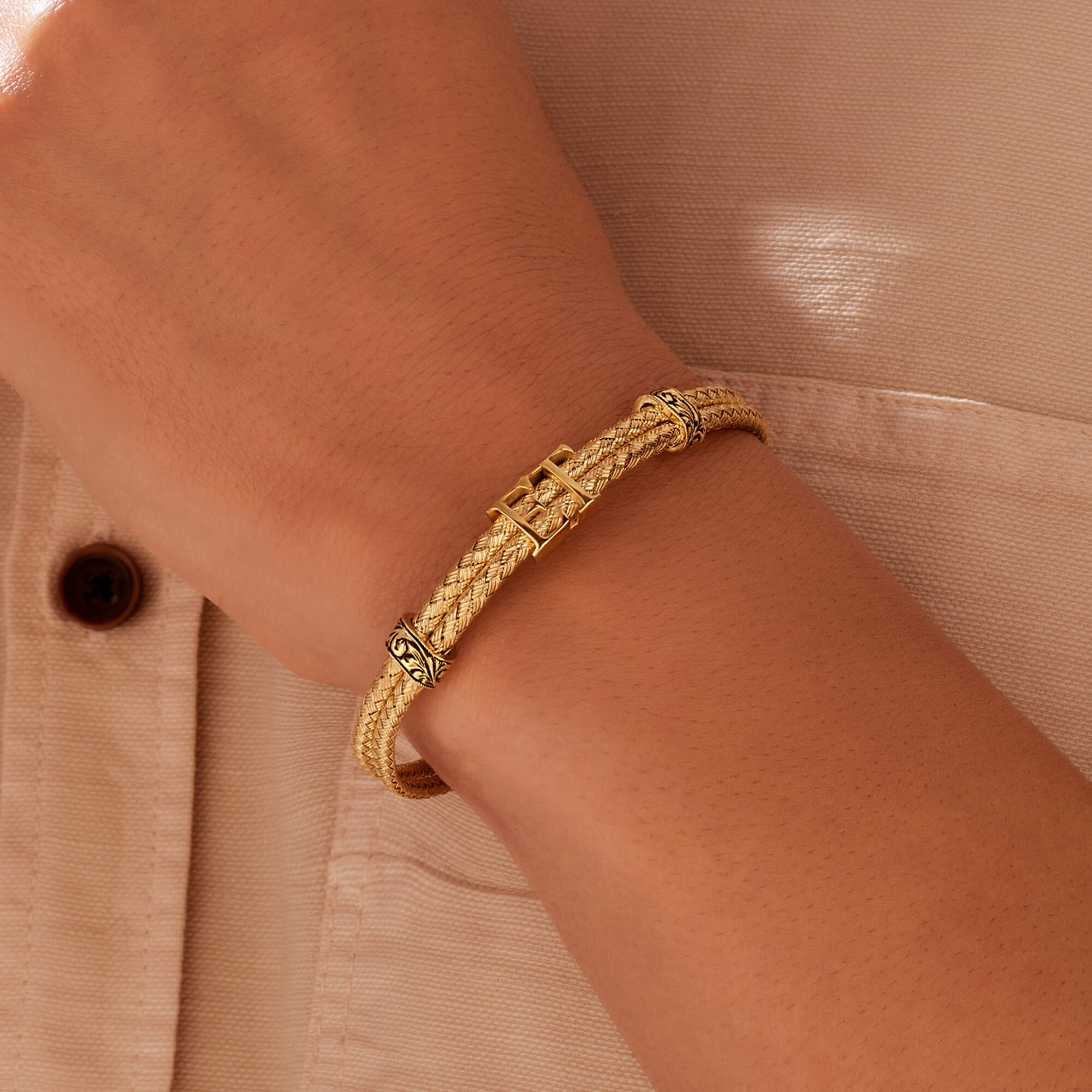 Statement Bangle Bracelet - Silver