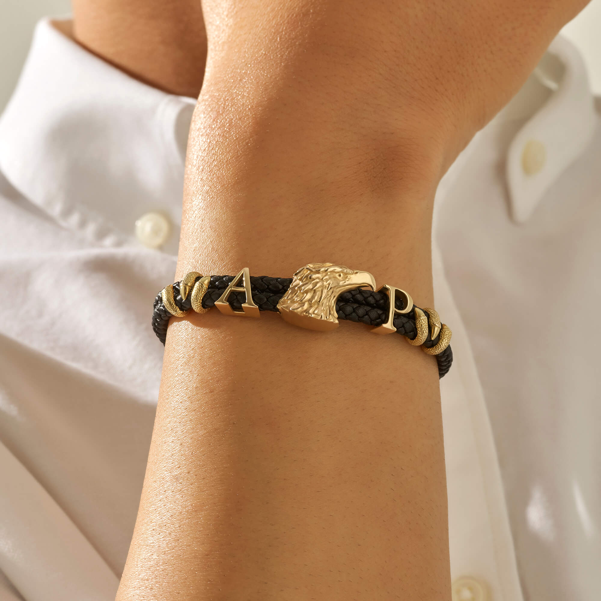 Statement Eagle Leather Bracelet