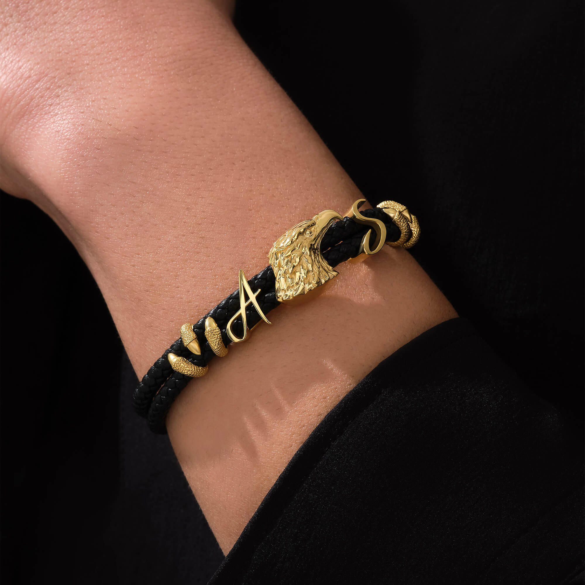 Statement Eagle Leather Bracelet