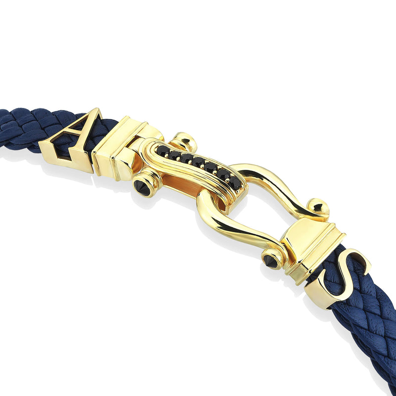 Statement Iconic Leather Bracelet in Gold