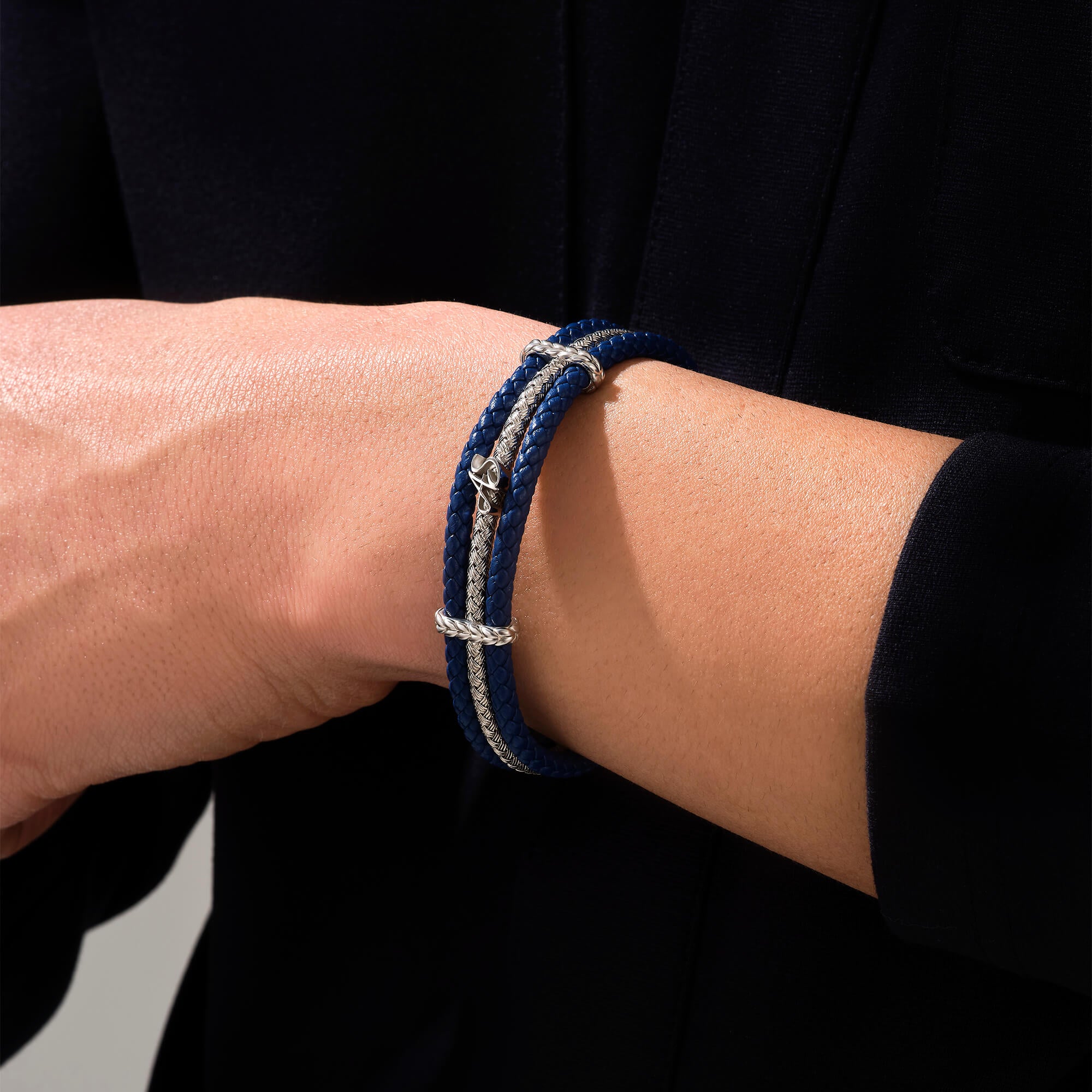 Statement Triple Row Leather Bracelet