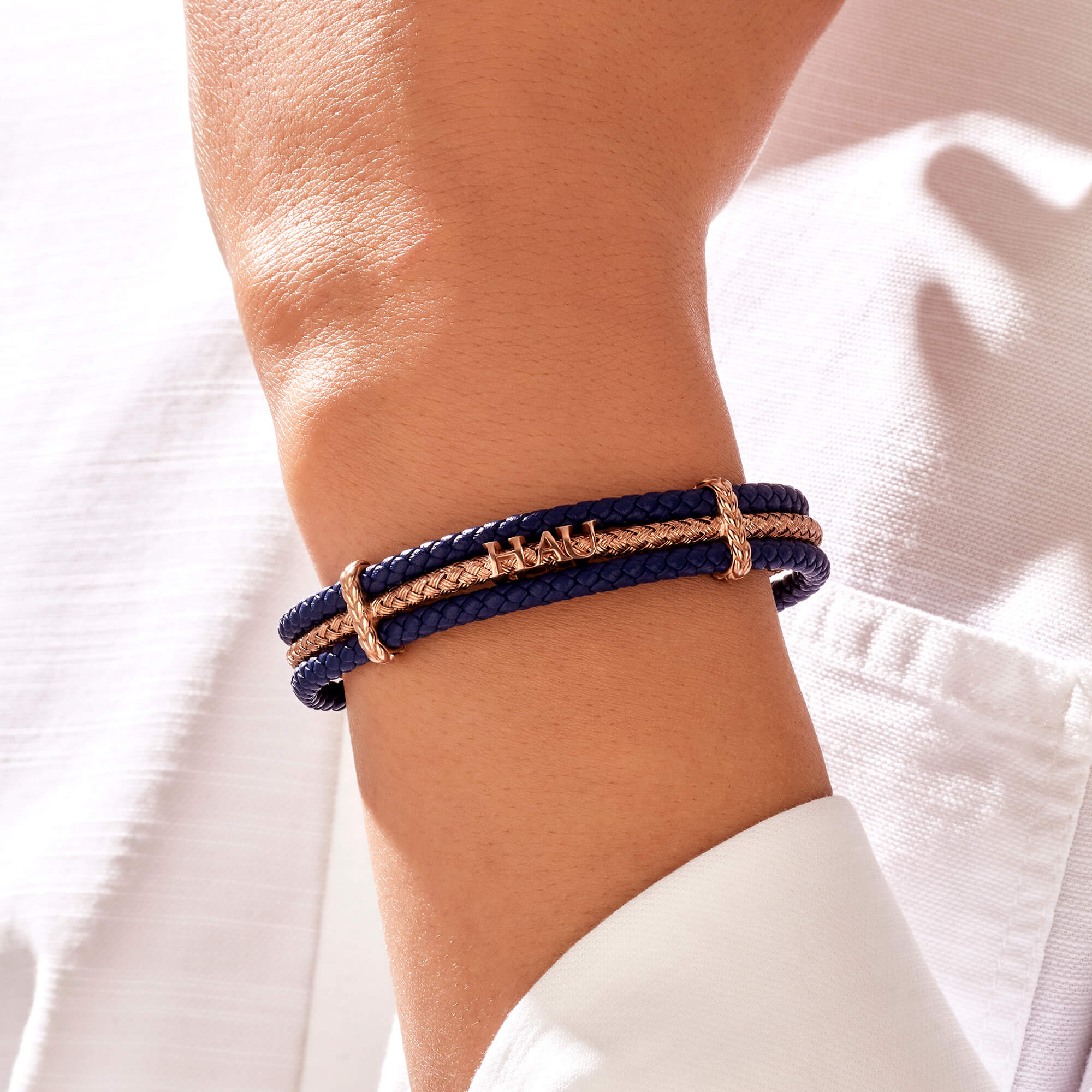 Statement Triple Row Leather Bracelet