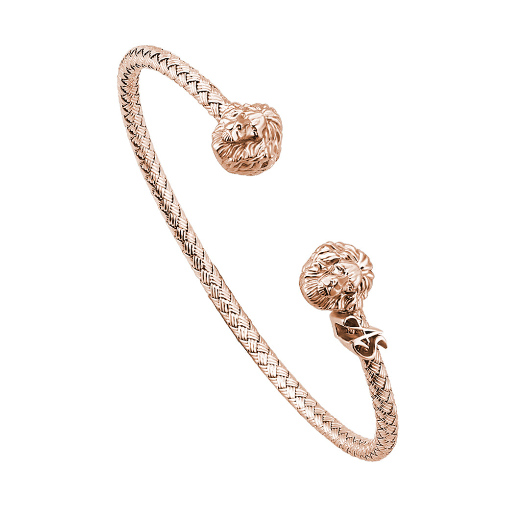 Statement Braided Leo Cuff Bracelet - Solid Silver