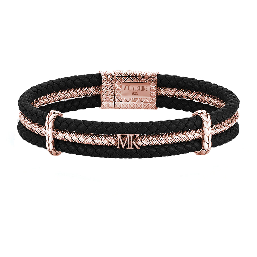 Statement Triple Row Leather Bracelet