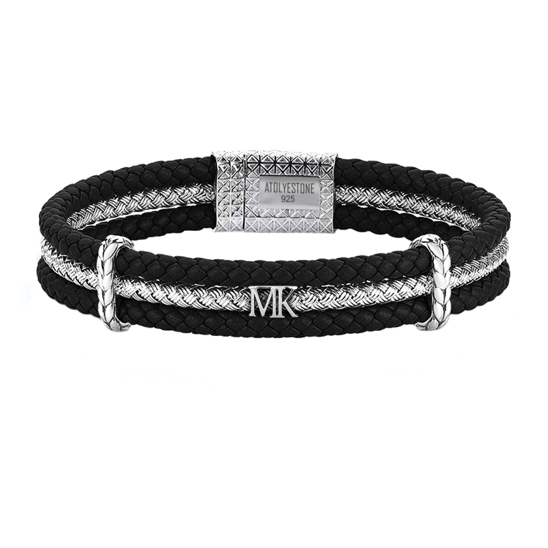 Statement Triple Row Leather Bracelet