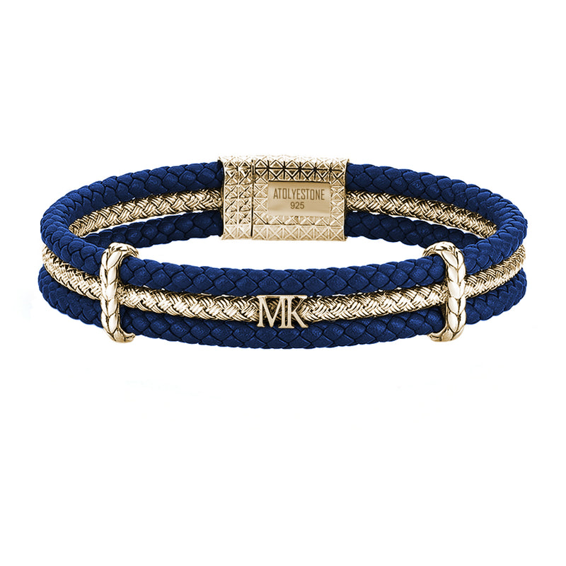 SOHI Women Blue Leather Wraparound Bracelet