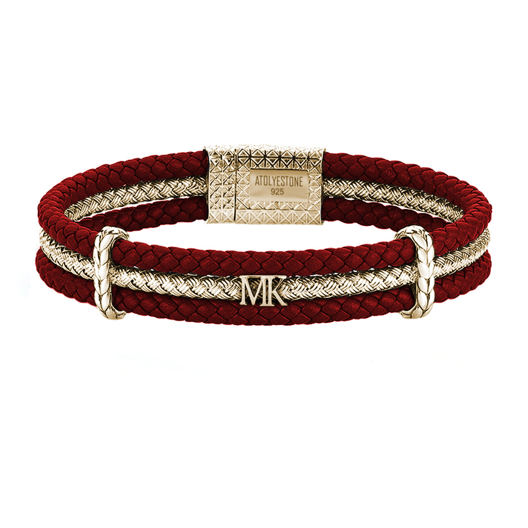 Statement Triple Row Leather Bracelet