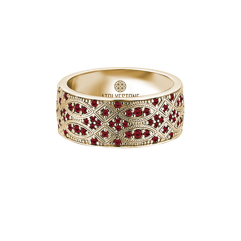 Streamline Band Ring in Gold with Ruby