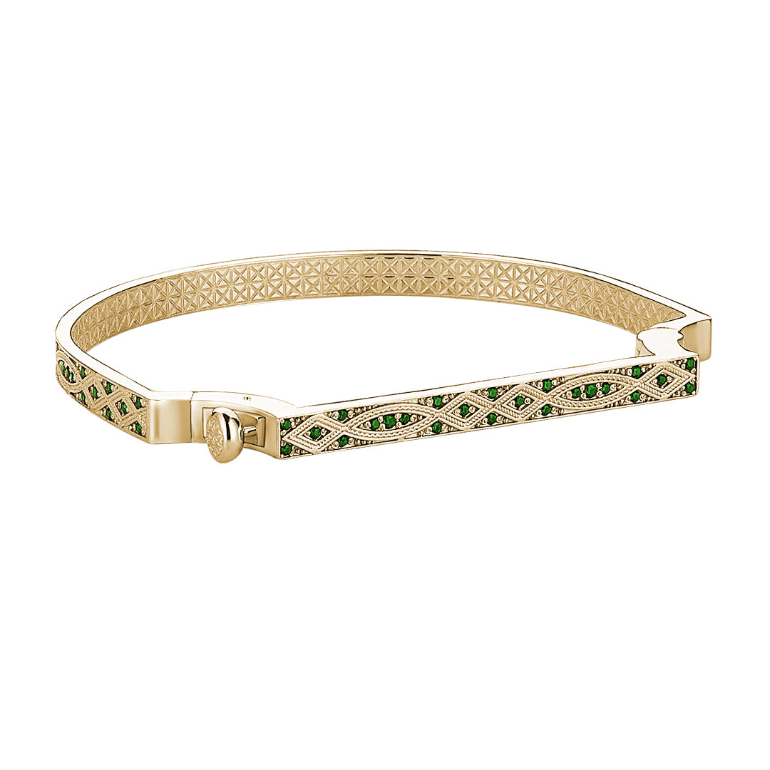 Streamline Bangle in Gold with Emerald