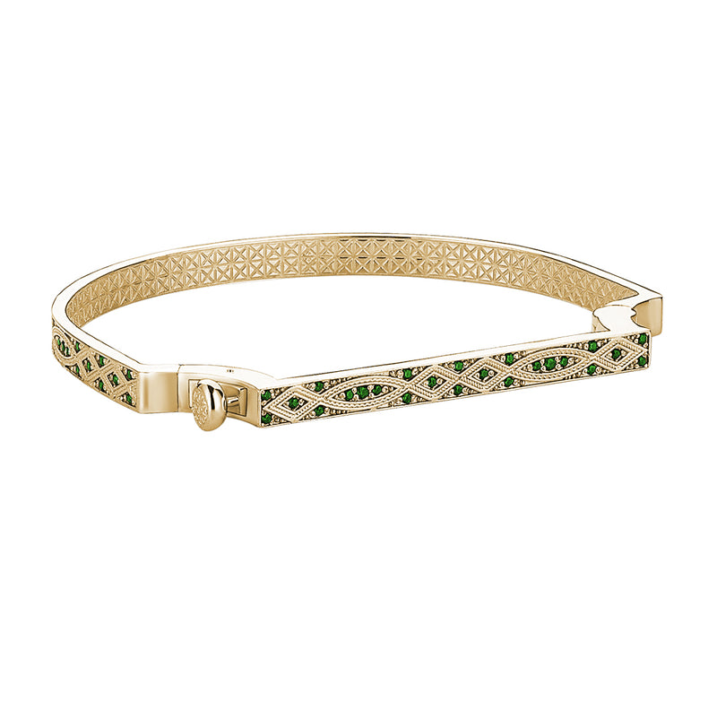 Streamline Bangle in Gold with Emerald
