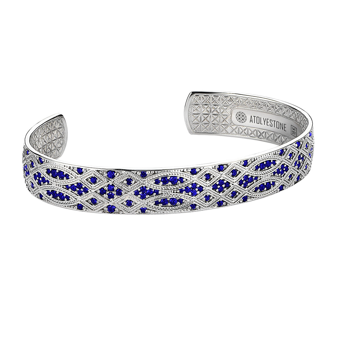 Streamline Cuff in White Gold - Sapphire