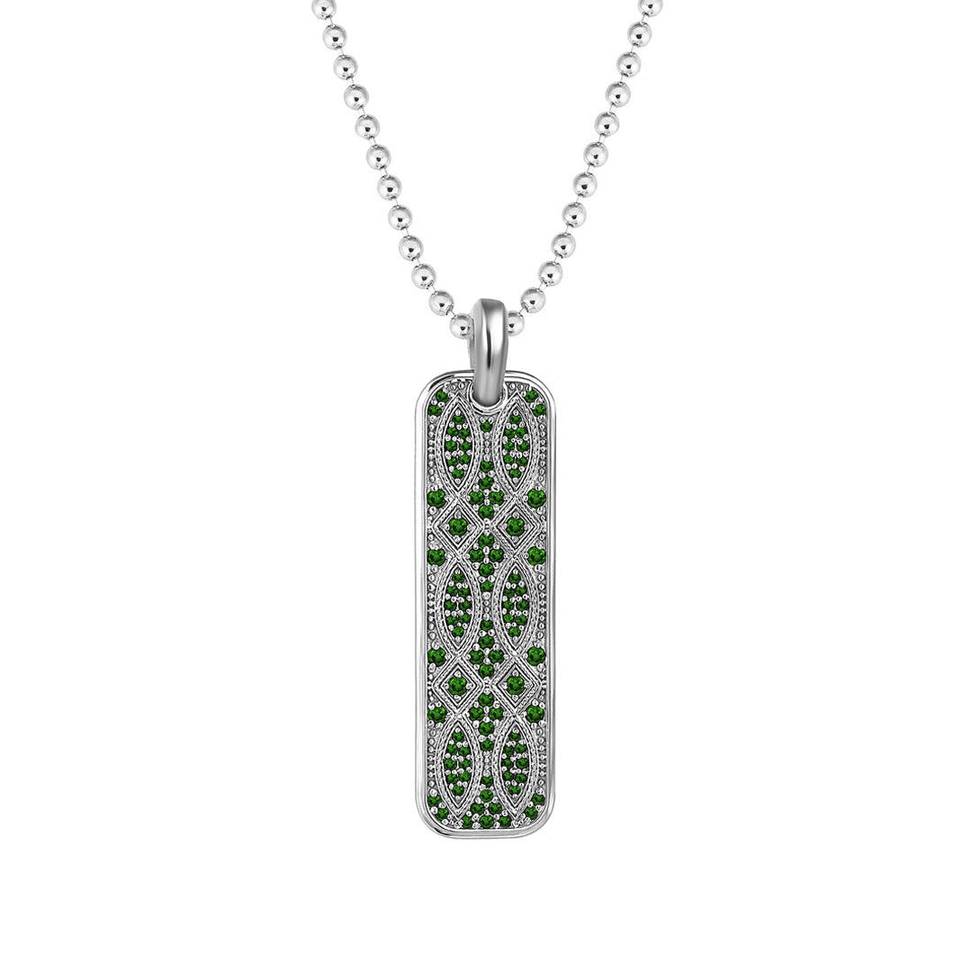 Streamline Tag Pendant with Emerald