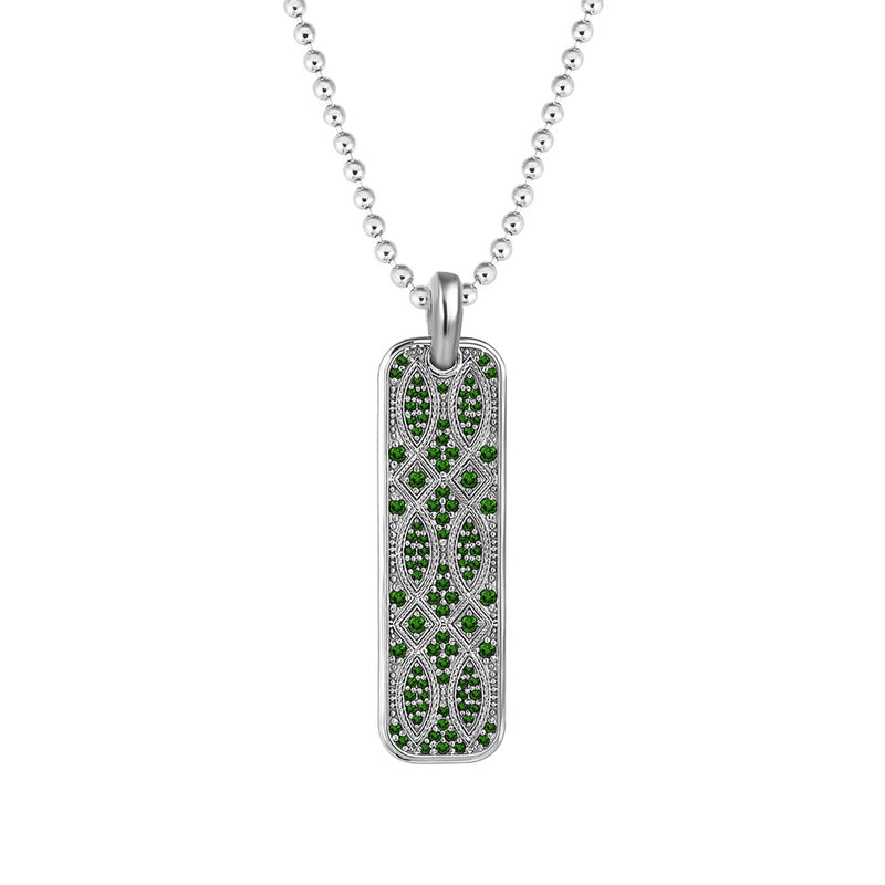 Streamline Tag Pendant with Emerald