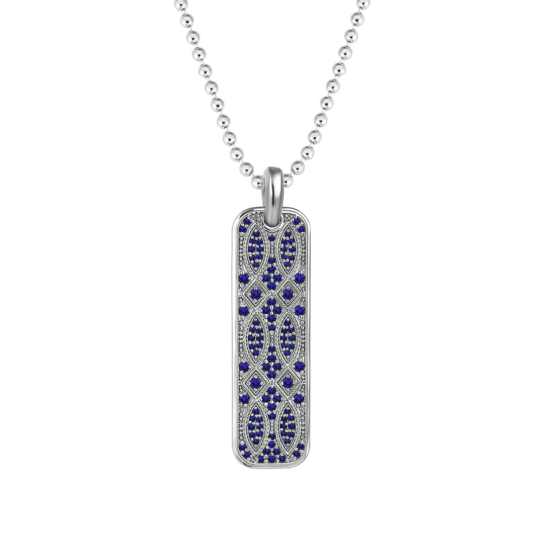 Streamline Tag Pendant with Sapphire