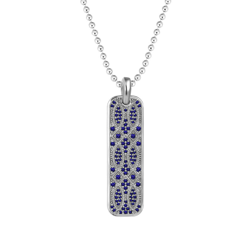 Streamline Tag Pendant with Sapphire