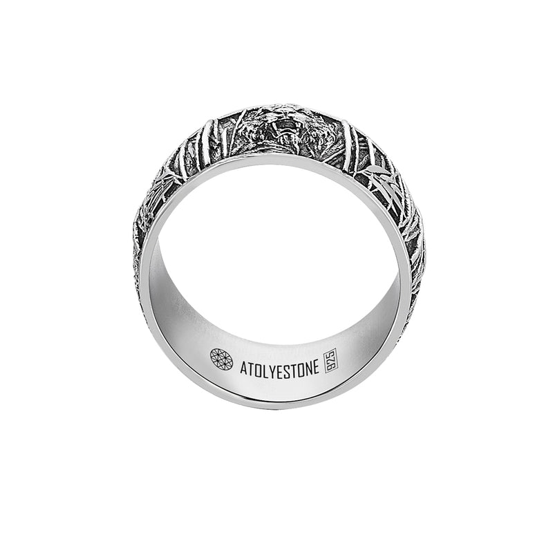 Tiger Band Ring in Silver