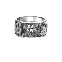 Tiger Band Ring in Silver