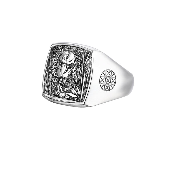 Tiger Cushion Ring in Silver