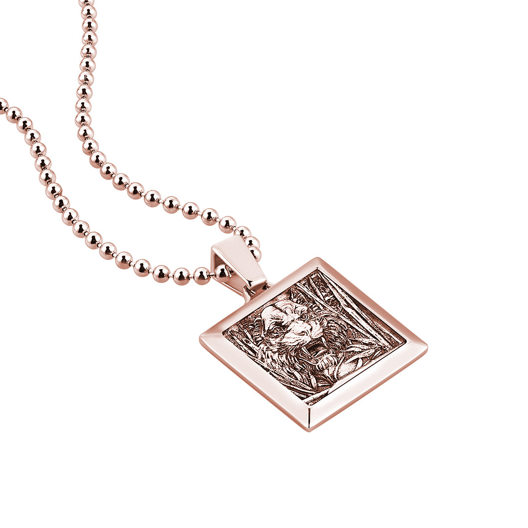 Tiger Square Pendant in Gold (Pendant Only)
