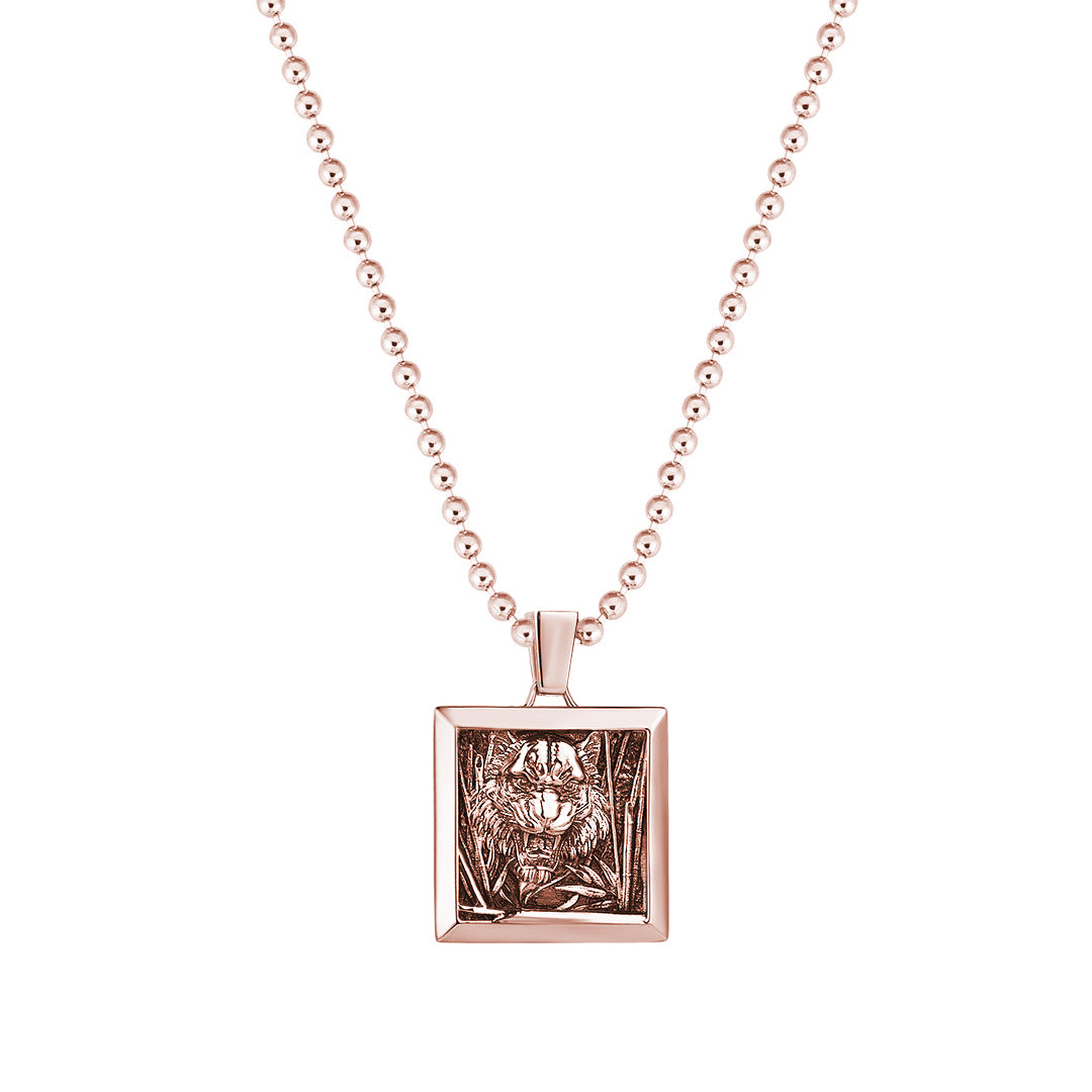 Tiger Square Pendant in Gold (Pendant Only)