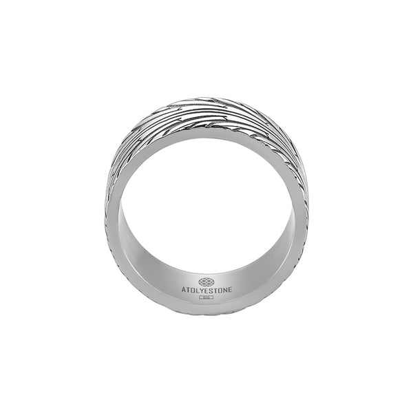 925 Solid Silver Tire Tread Ring for Men