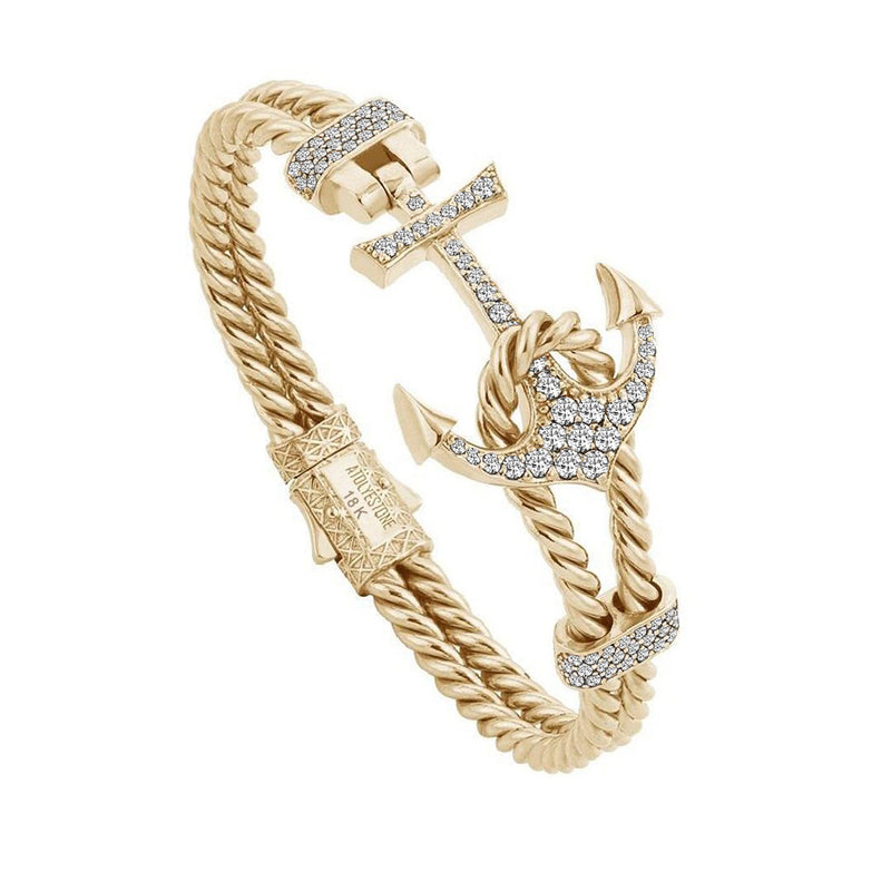 Twined Anchor Bangle - Solid Gold