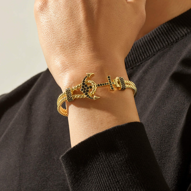 Twined Anchor Bangle - Solid Gold