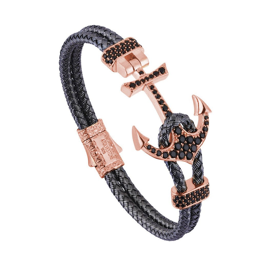 Mens Vertex Anchor Bangle - Rose Gold