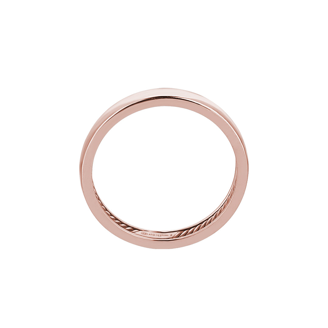 Men's Solid Gold Wedding Band Ring - Rose Gold