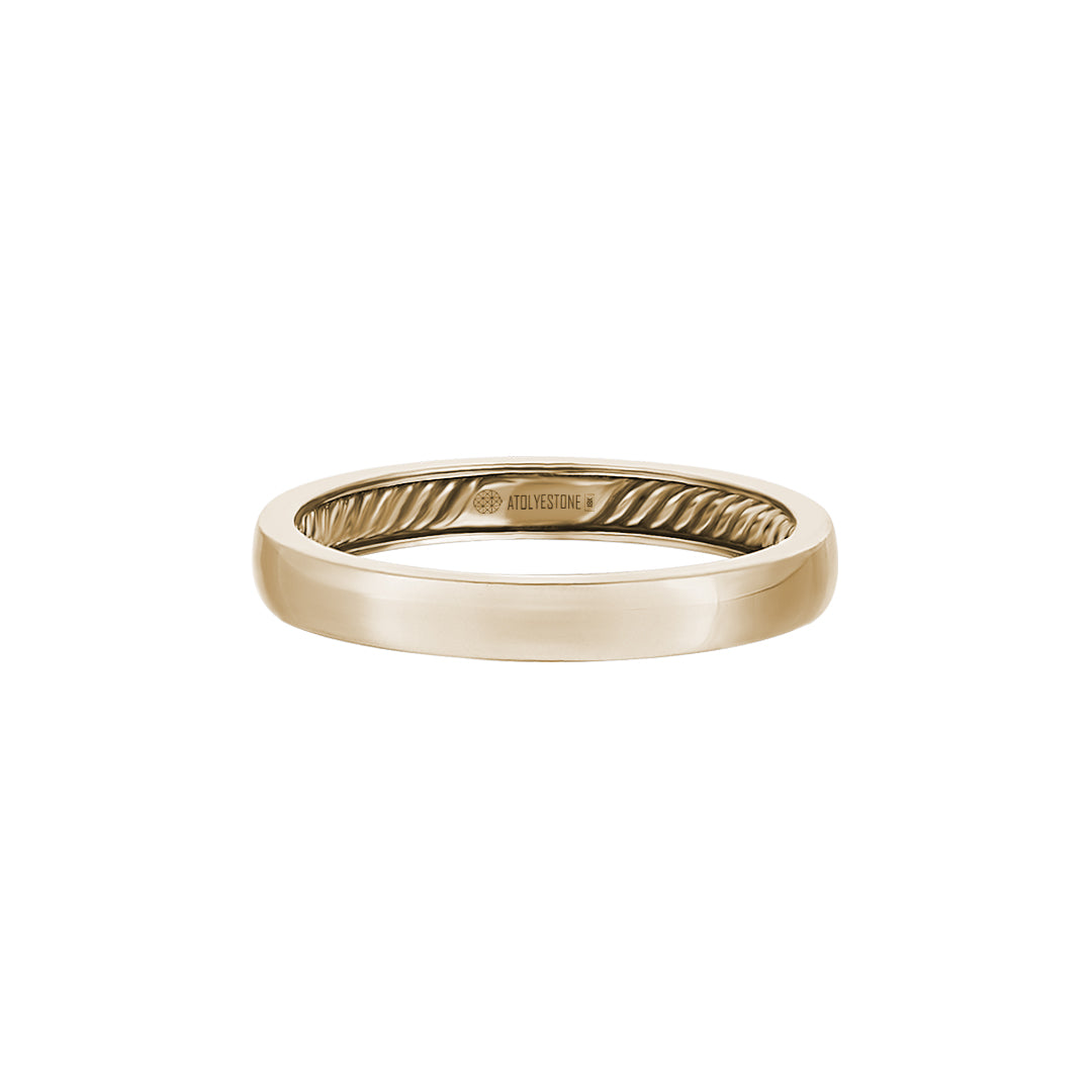 Men's Real Gold Wedding Band Ring - Atolyestone