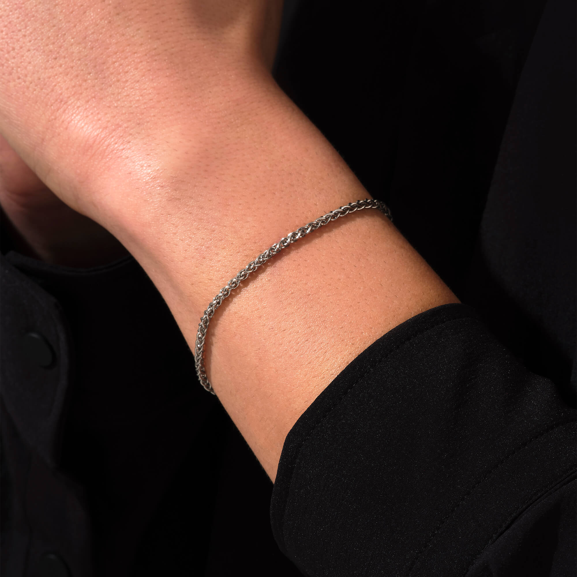 Wheat Chain Bracelet in Silver