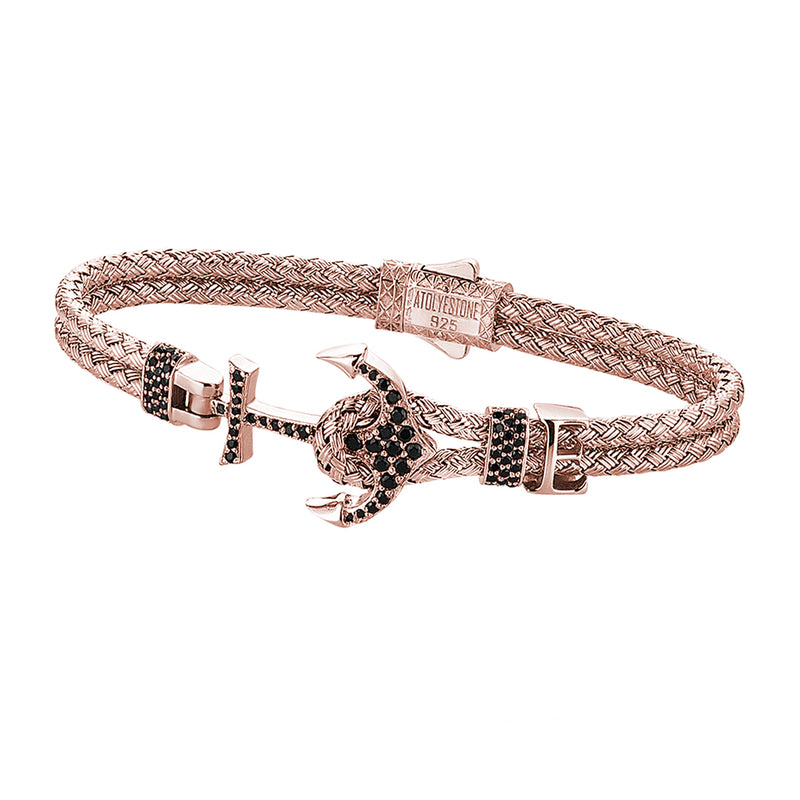 Women’s Personalised Anchor Bangle - Rose Gold