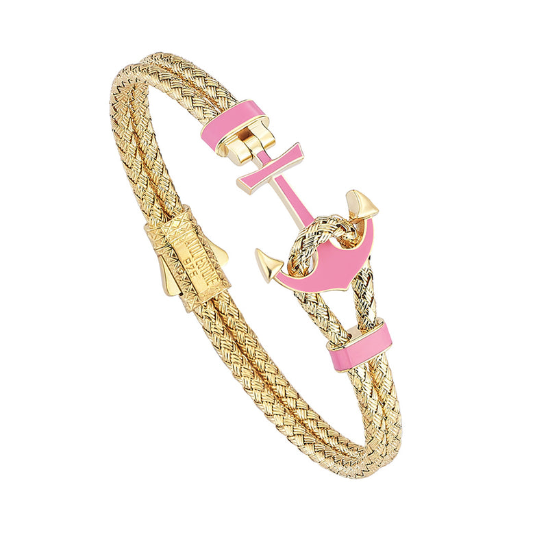 Women’s Pink Lacquer Anchor Bangle