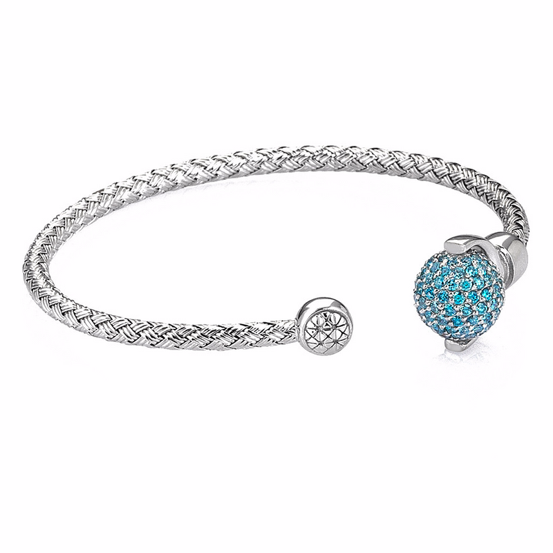Women's Terra Cuff Bracelet - Silver - White Gold - Turquoise