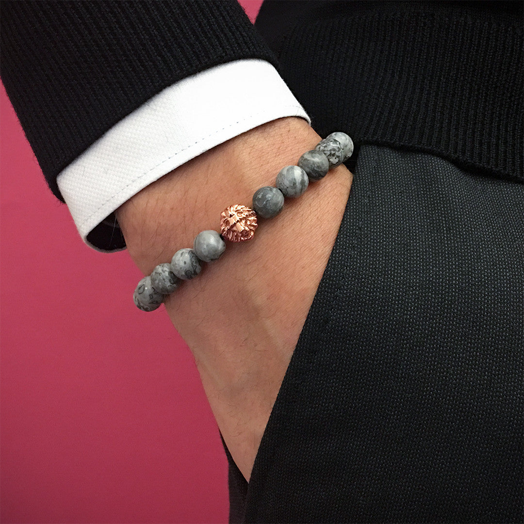 Leo Jasper Beaded Bracelets for Men