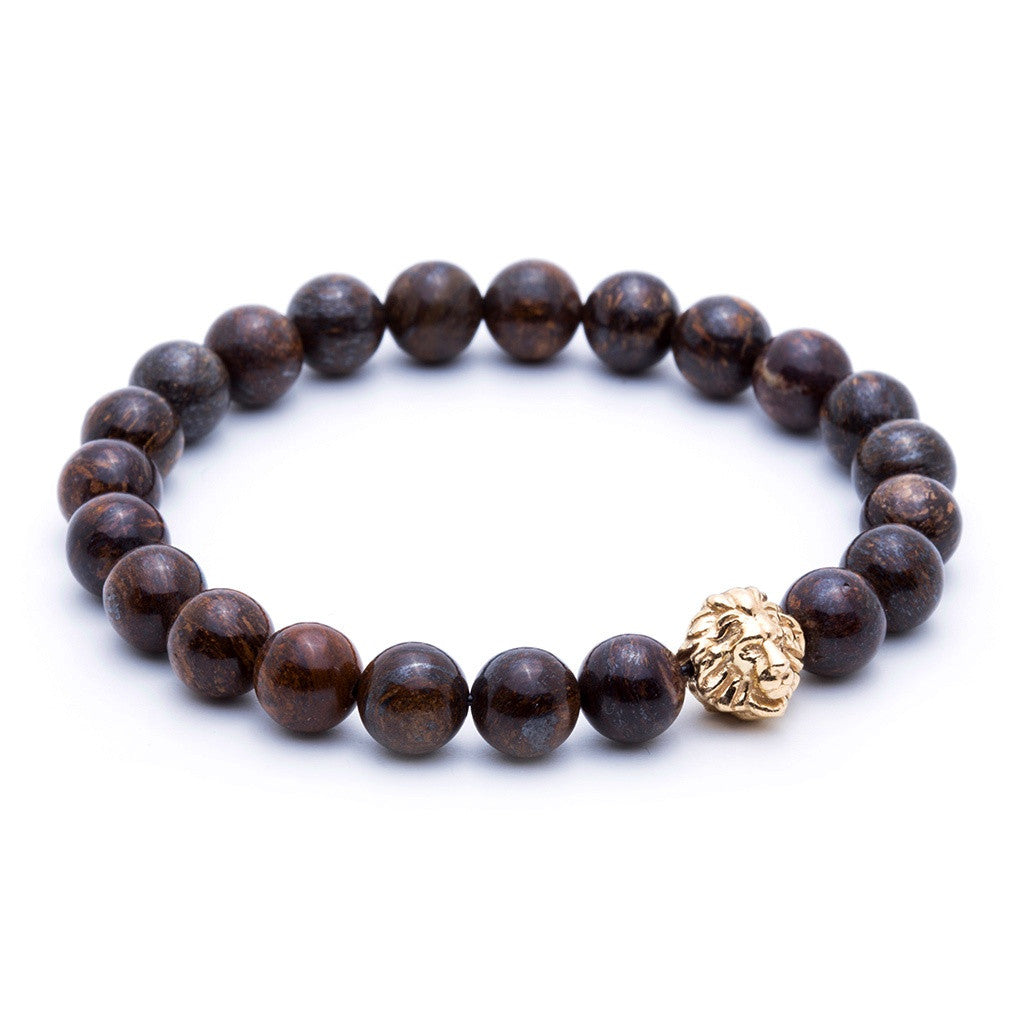 Women's Exclusive Leo Beaded Bracelets - Yellow Gold - Bronzite